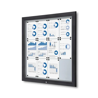 Afbeelding van Vergrendelbaar Notitiebord Outdoor SCT met Gasveer 12 X A4 Antraciet Syna SCT12XA4PHC7016JS Horeca &amp; Professioneel