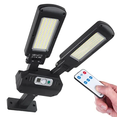 Afbeelding van Maclean Solar Lamp Straatlantaarn op zonne energie met bewegings en schemersensor IP54 5W 2x 450 Lumen 6500K