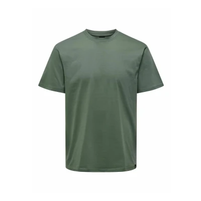 Afbeelding van Only &amp; Sons Einfarbiges Tshirt basic, Heren, Maat: Small, Dark forest