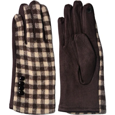 Afbeelding van Juleeze Handschoenen Winter 9x24 cm Bruin Polyester Ruit