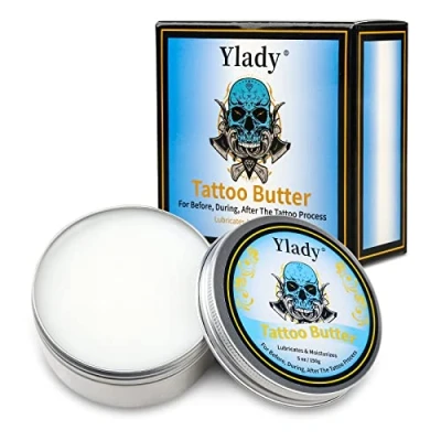 Afbeelding van Tatoeage crème, natuurlijke vochtinbrengende crème voor na de tatoeage, bevordert genezing van huid, verheldert tatoeagecrème, gebruikt voor, tijdens en (5 ounces)