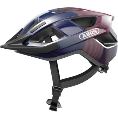 Afbeelding van ABUS Fietshelm Aduro 3.0 LED sportieve City helm in stijlvol design voor dagelijkse en tochten met achterlicht dames heren maat L, violet
