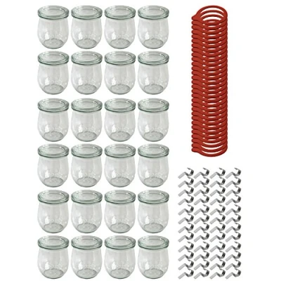 Afbeelding van Weck 24 stuks ronde rand glazen 220 ml tulpenvorm weckpot, 10FL3000130FL10