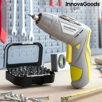 Afbeelding van Innovagoods Multi positie Draadloze Elektrische Schroevendraaier Met Accessoires Drivelite 33 onderdelen
