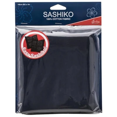 Afbeelding van Sashiko Katoen Fabirc, Donker Navy, 1m x 1.42m