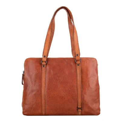 Afbeelding van Spikes &amp; Sparrow Leren Laptoptas 14 inch 92273 Brandy
