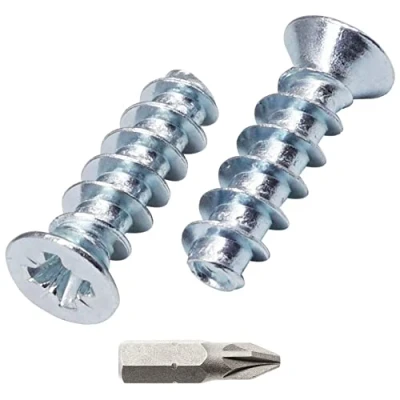 Afbeelding van SKIR&#039;CO (100 stuks) Verzinkte euroschroeven 5,0 x 16 mm, ladegeleiderschroeven, platte verzonken kop, scharnierschroeven