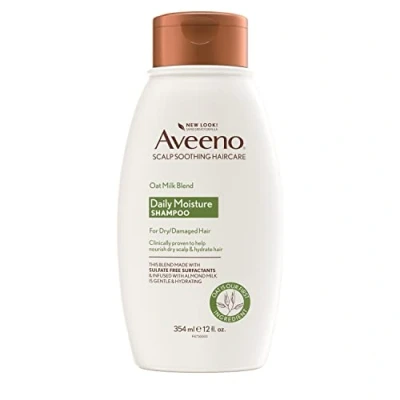 Afbeelding van Aveeno Scalp Soothing Oat Milk Blend Shampoo voor dagelijks vocht en eenvoudige verzorging, sulfaatvrije shampoo, geen kleurstoffen of parabenen, 300 ml