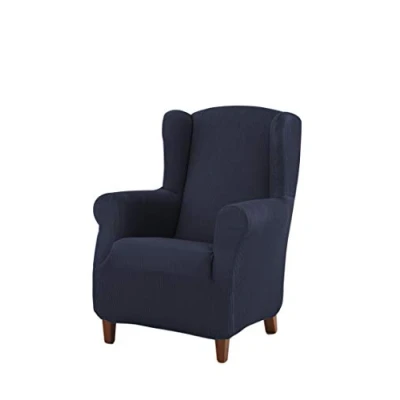 Afbeelding van Estoralis Berta fauteuil cover modern design elastische stof in marineblauw voor van 70 tot 110 cm stoelbeschermer aanpasbaar aan alle soorten fauteuils