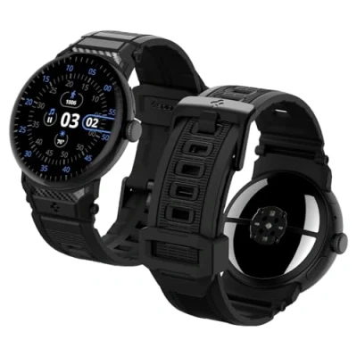 Afbeelding van Spigen Rugged Band Compatibel met Google Pixel Watch 3 45mm (2024) Mat Zwart