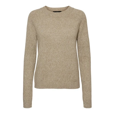 Afbeelding van VERO MODA gemêleerde gebreide trui VMDOFFY lichtbruin