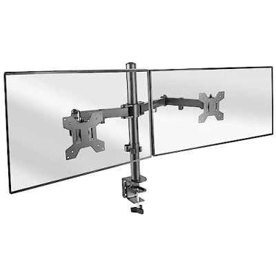 Afbeelding van Mars Gaming MARM2 Zwart, Dubbele Monitorarmsteun voor Schermen tot 27&quot;, Articulerend en in Hoogte Verstelbaar, Stevig Frame, VESA75 VESA100 Compatibel