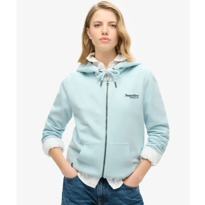 Afbeelding van Superdry Vrouwen Essential Logo Hoodie met Rits Lichtblauw Grootte: 38