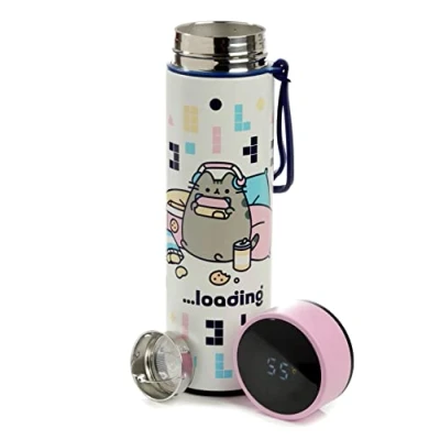Afbeelding van Pusheen Kat Gaming RVS Thermosfles digitale thermometer 450ml