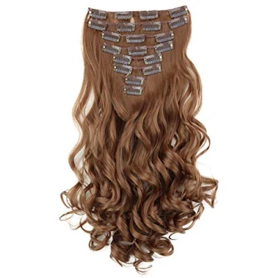 Afbeelding van CAISHA XXL 35cm 8 Delige Set CLIP IN EXTENSIONS Haarextensies Haarstukje Golvend Middenbruin CES108 1