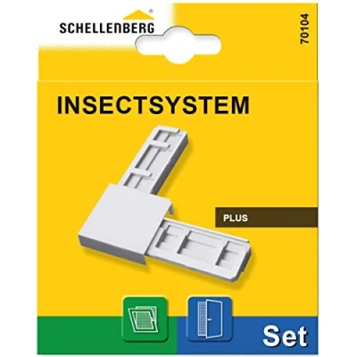 Afbeelding van Schellenberg 70104 hoekverbindingsset PLUS voor insectenwerende ramen en deuren, wit, 4 hoekverbindingen