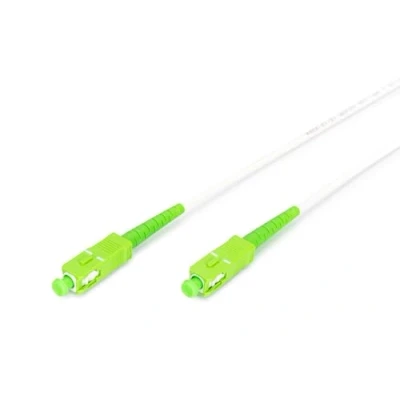 Afbeelding van DIGITUS Glasvezelkabel OS2 1 m SC/APC naar Gepantserd Simplex FO kabel SM Singlemode glasvezel LAN Vezeltype: 9/125 µ Wit