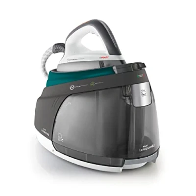 Afbeelding van Polti La Vaporella XT120C Stoomgeneratorstrijkijzer met boiler, intelligent, ECO functie, ontworpen om lang mee te gaan, 8,5 bar, stoompuls 600 g, turquoise/grijs