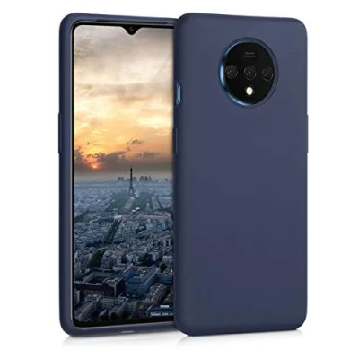 Afbeelding van kwmobile telefoonhoesje geschikt voor OnePlus 7T Hoesje met siliconen coating Smartphone case in marineblauw