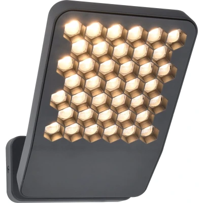 Afbeelding van LUTEC Atlantis LED wandlamp voor buiten Anti verblinding Premium aluminium 2000Lm krachtig licht 4000K helder wit IP54 extra weerbestendig Donkergrijs