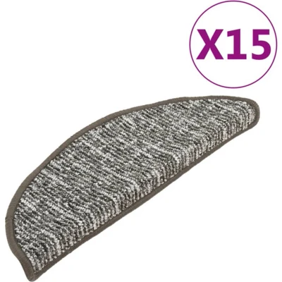 Afbeelding van vidaXL Trapmatten 15 st 65x21x4 cm antracietkleurig