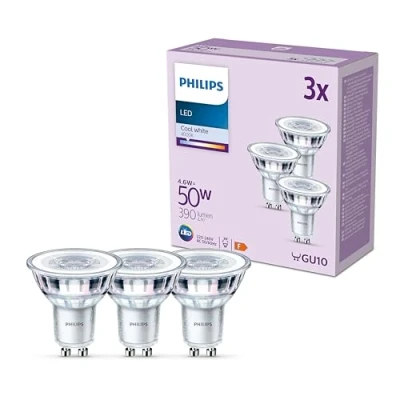Afbeelding van Philips LED Spot 50 W GU10 Koelwit licht 3 stuks