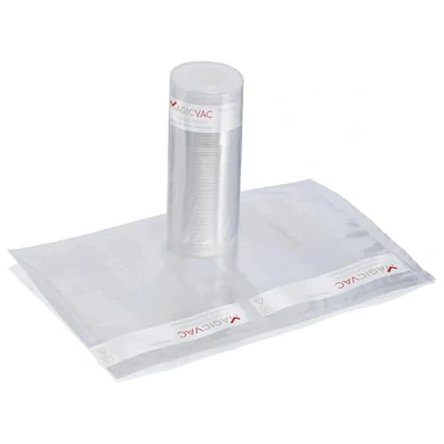 Afbeelding van Magic Vac ACO1025 rollen met voorbedrukt etiket, 30 cm x 6 m, BPA vrij, wasbaar, koken, koelkast, ontdooien, wit, 2
