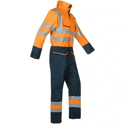 Afbeelding van SIOEN 7253 Carret signalisatie winter regenoverall vlamvertragend antistatisch (fluo oranje / marine) 7253N3EF72793XL
