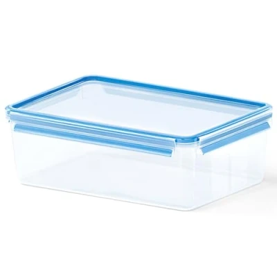 Afbeelding van Emsa 508547 Rechthoekige vershouddoos met deksel, 5,5 liter, transparant/blauw, Clip &amp; Close