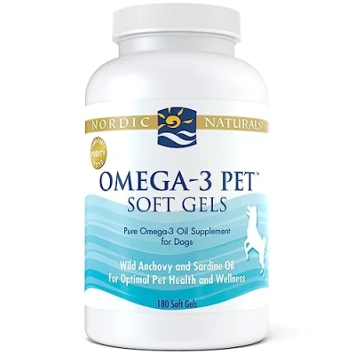 Afbeelding van Nordic Naturals, Omega 3 Pet, visolie voor honden, 180 zachte capsules, laboratoriumgetest, sojavrij, glutenvrij, GMO vrij