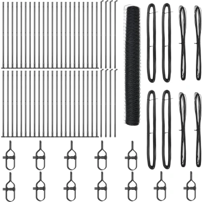 Afbeelding van vidaXL Hexagon Omheining Grijs 1,2x100 m Staal, Omheiningpalen met Basisplaten 13 stuks Ø32mm 68,5 cm Gezamend Staal