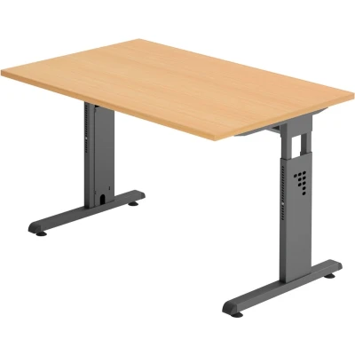 Afbeelding van MEGA 12 G Bureau 120x80 Tafelhoogte I In hoogte verstelbaar Beuken/Grafiet