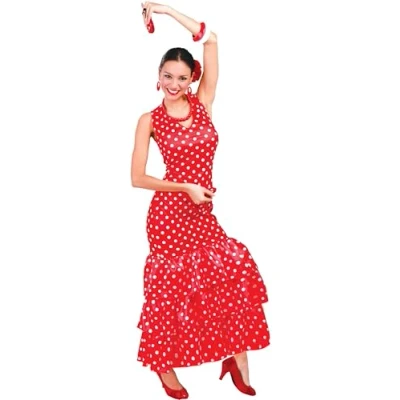Afbeelding van Fiestas Guirca Verkleedjurk Flamenco Dames Polyester Rood/wit Mt L