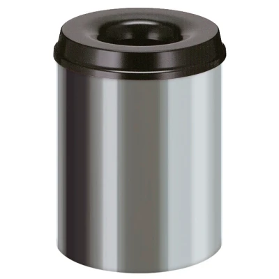 Afbeelding van Papierbak vlamdovend 15ltr rvs zwart