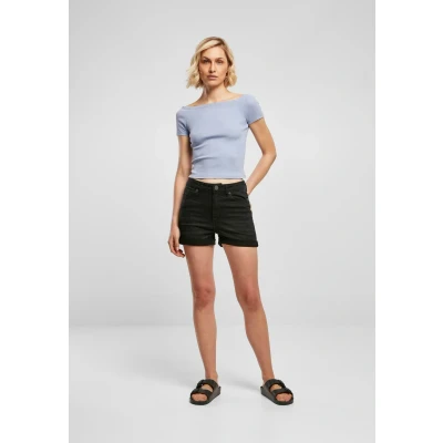 Afbeelding van Urban Classics OFF Shoulder Tshirt basic, Dames, Maat: 3XL, Violablue