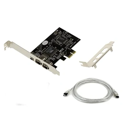 Afbeelding van PCI Express naar FireWire 400 IEEE1394a 2+1 6 punts en 4 poorten CHIPSET Via VT6308 ASM1083 met Ilink kabel, geleverd twee Low High Profile hoeken