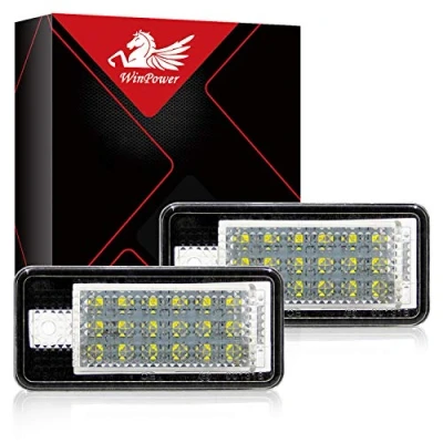 Afbeelding van WinPower Kentekenverlichting Lampen LED Achter 3582 SMD met CanBus Geen fout 6000K zuiver wit Compatibel Audi A3 S3 A4 S4 B6 B7 RS4 RS6 A8 S8 Q7 enz., 2 Stukken (Oude versie)