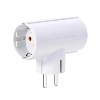 Afbeelding van Aigostar Europese Stekkeradapter met 2 Stopcontact,Dubbele Stekker,Meervoudige Contactdoos,met Kinderbeveiliging,16A,250V,Wit