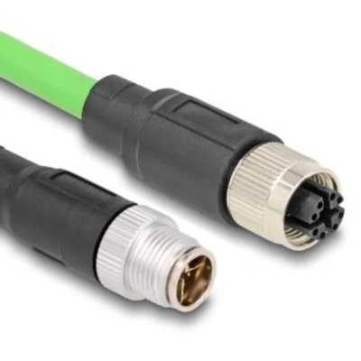 Afbeelding van Delock M12 Kabel X kodiert 8 Pin Stecker zu Buchse PUR (TPU) 1 m HQ