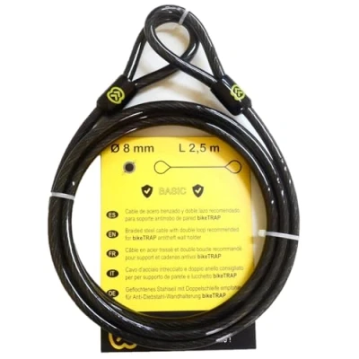 Afbeelding van bikeTRAP Anti Theft Bike: Double Loop Steel Cable for Support and Padlock Lock