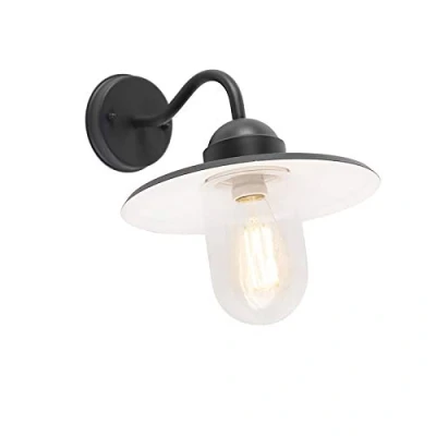 Afbeelding van QAZQA kansas Landelijke Wandlamp voor buiten 1 lichts D 370 mm Donkergrijs Buitenverlichting