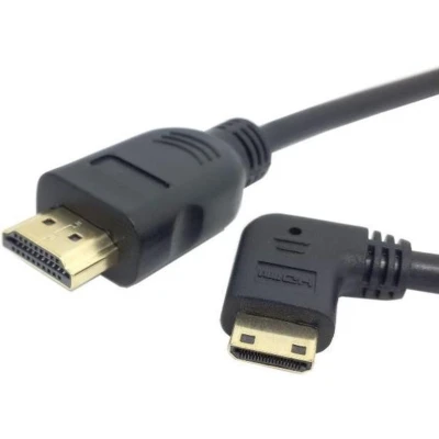 Afbeelding van Mini HDMI kabel 90 haaks naar links versie 1.4 (4K 30Hz) 1 meter