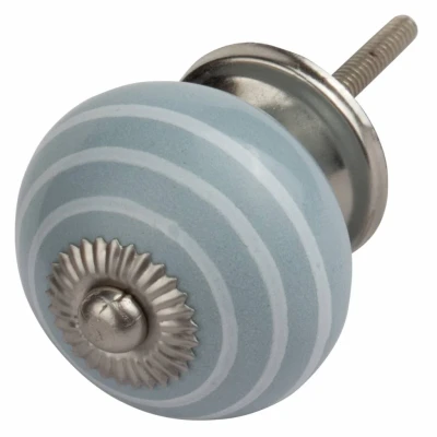 Afbeelding van Good in Style Meubelknop 40mm grijs met witte strepen