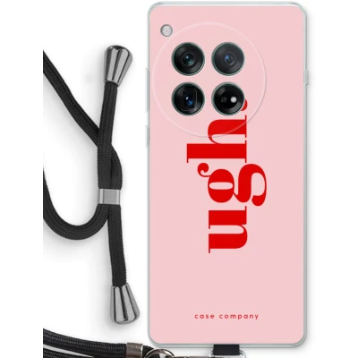 Afbeelding van Case Company® hoesje met Koord geschikt voor OnePlus 12r Ugh Telefoonhoesje Zwart Bescherming aan alle Kanten en Over de Schermrand