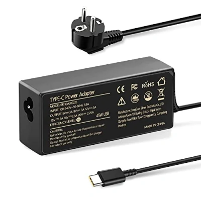 Afbeelding van Chromebook USB C 45W Oplader voor HP DELL Lenovo Thinkpad/Yoga ASUS Google Acer Samsung Laptop Power Adapters