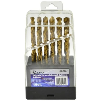 Afbeelding van Borenset 1.0 tot 10.0 mm HSS titanium boren 19 delig GEKO