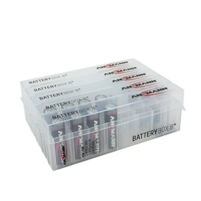 Afbeelding van ANSMANN Premium accubox voor 4 Mignon AA of Micro AAA batterijen en bewaardoos ter bescherming transport 8 delige accubox. 5 Stuk transparant