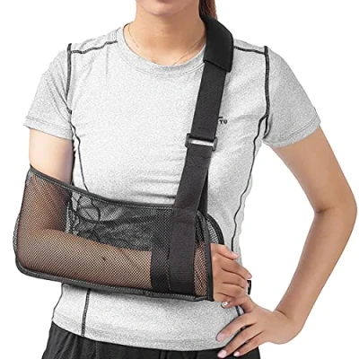 Afbeelding van HKJD Mesh Arm Schouder Sling Medische Immobilizer voor Douche Verstelbare Brace Gescheurde Rotator Manchetletsel Rechts Linker Mannen Vrouwen Elleboog