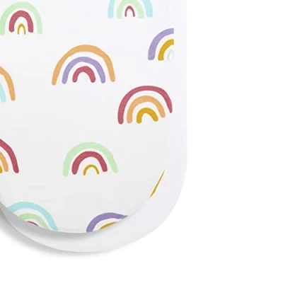 Afbeelding van 2 stuks Moses mand/kinderwagen hoeslakens 75 x 35 cm Regenboogontwerp Licht, ademend en luxe jerseykatoen gemaakt om lang mee te gaan ontworpen voor kinderwagens manden
