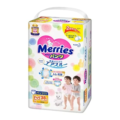 Afbeelding van Japanse luiers broek Merries Xl (extra groot) 12 22 kg 38 delen.